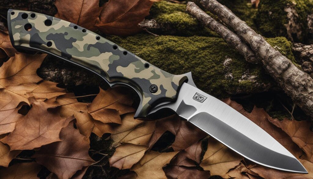 Camouflage hunting knife