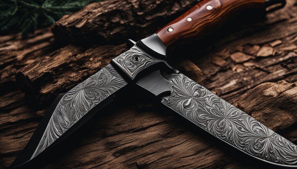 Damascus hunting knife