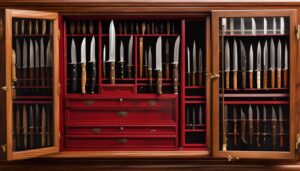 Hunting knife storage cabinet