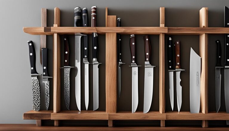 Hunting knife storage rack