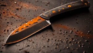 Hunting knife surface rust