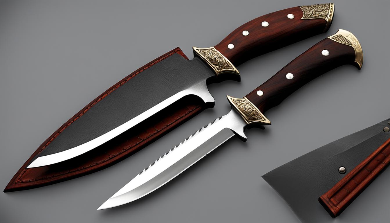 Hunting knife with drop point blade