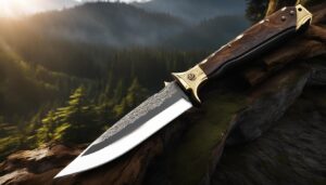 Hunting knife with serrated edge