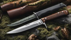 Hunting knives with gutting blade