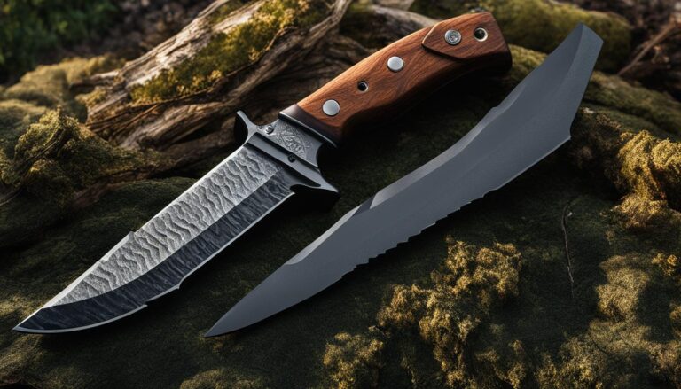 Hunting knives with serrations