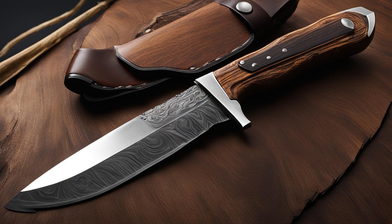 Hunting knives with wooden handle