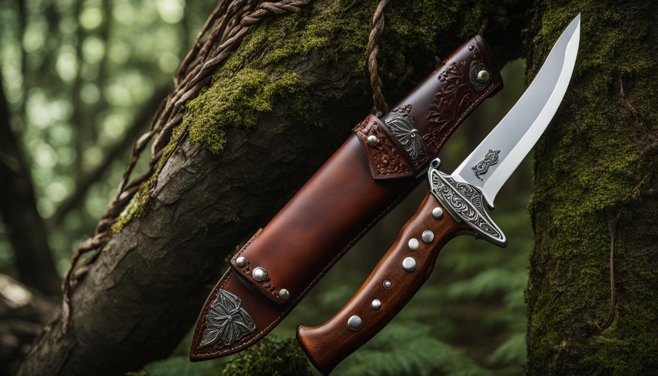 Leather hunting knife storage