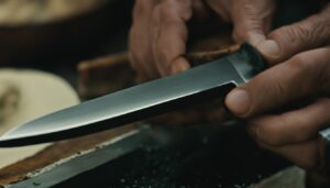 Professional hunting knife sharpening