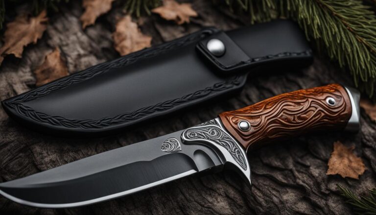 Rubberized handle hunting knives