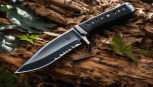 Serrated edge hunting knives