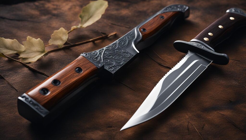 hunting knife with gutting spoon