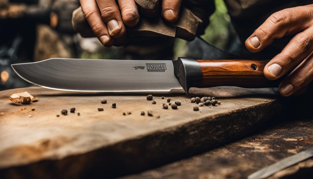 sharpening hunting knife