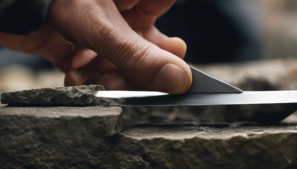 sharpening technique using a whetstone